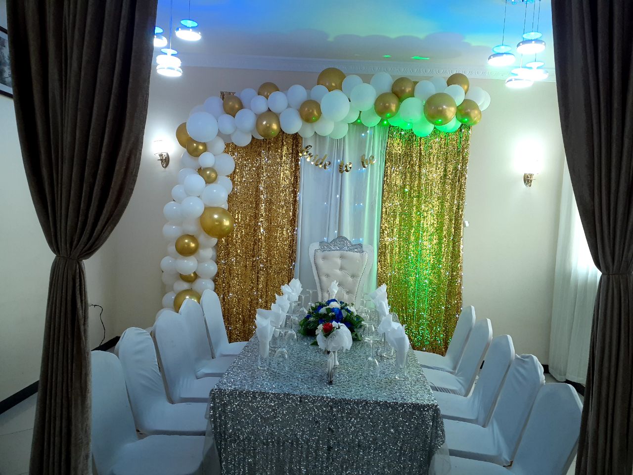 Decorated banquet hall